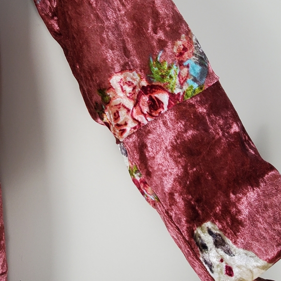 Autumn Teneyl Angel Pink Floral Jumpsuit Velour Sustainable Organic size Small - Picture 7 of 13